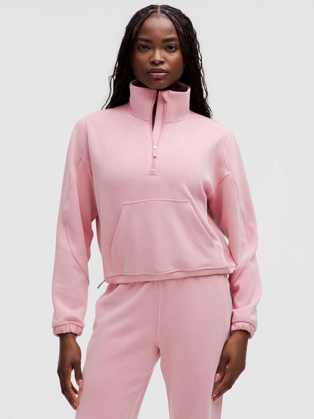 Lululemon Brushed Softstreme Half Zip in Pink Tide Size 10